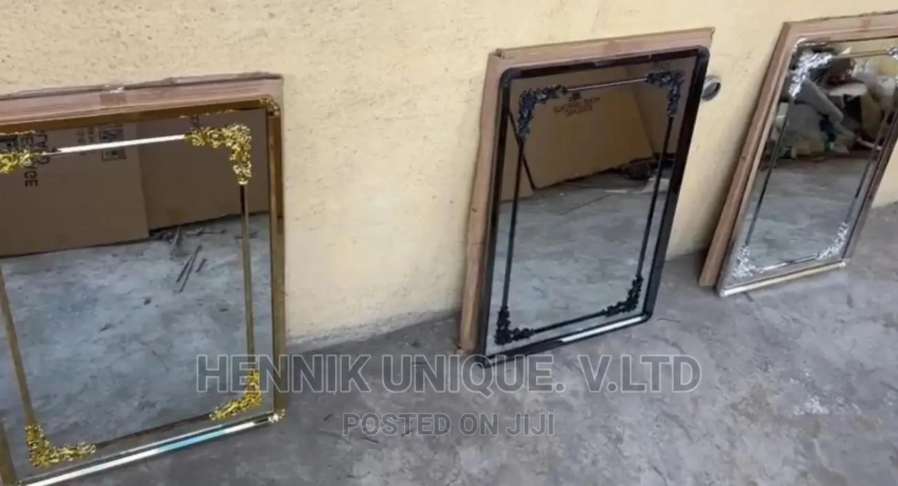 Black and Golden Plated Designer Mirror
