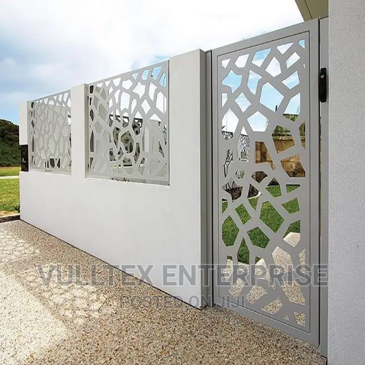 Geometric Laser Cut Iron Door