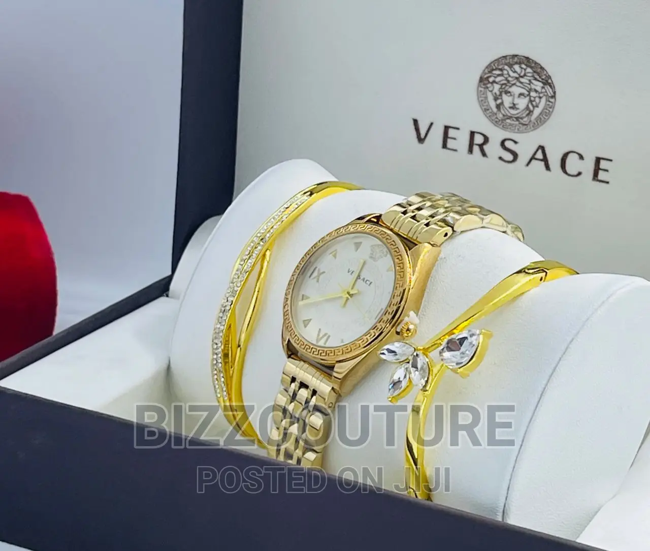 Original Versace Gold Steel Chain Watch Available in Store