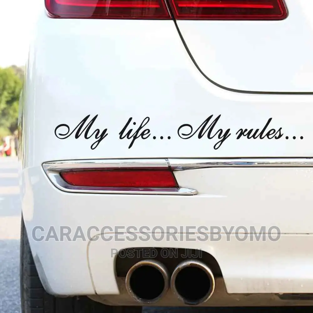 My Life My Rule Car Sticker - Black