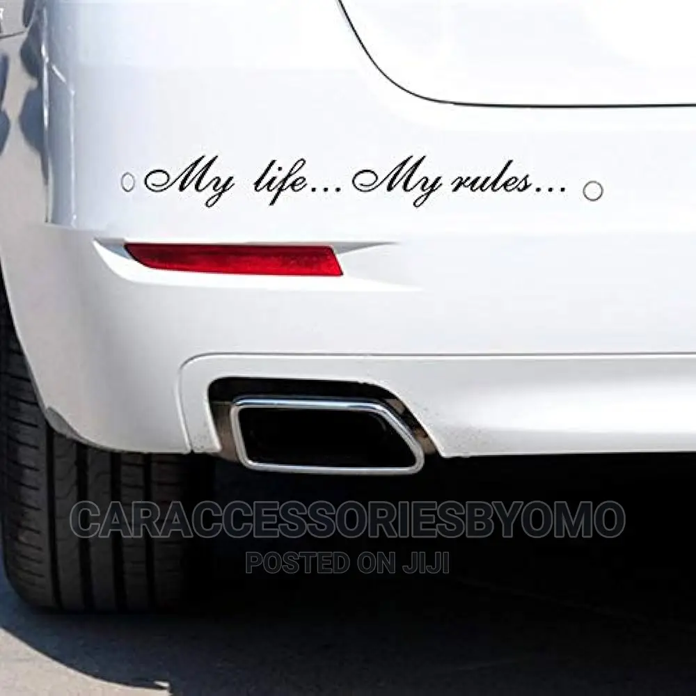 My Life My Rule Car Sticker - Black
