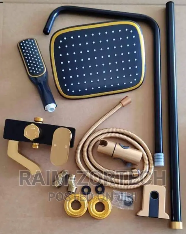 Gold and Black Shower Mixer Anti-Rust