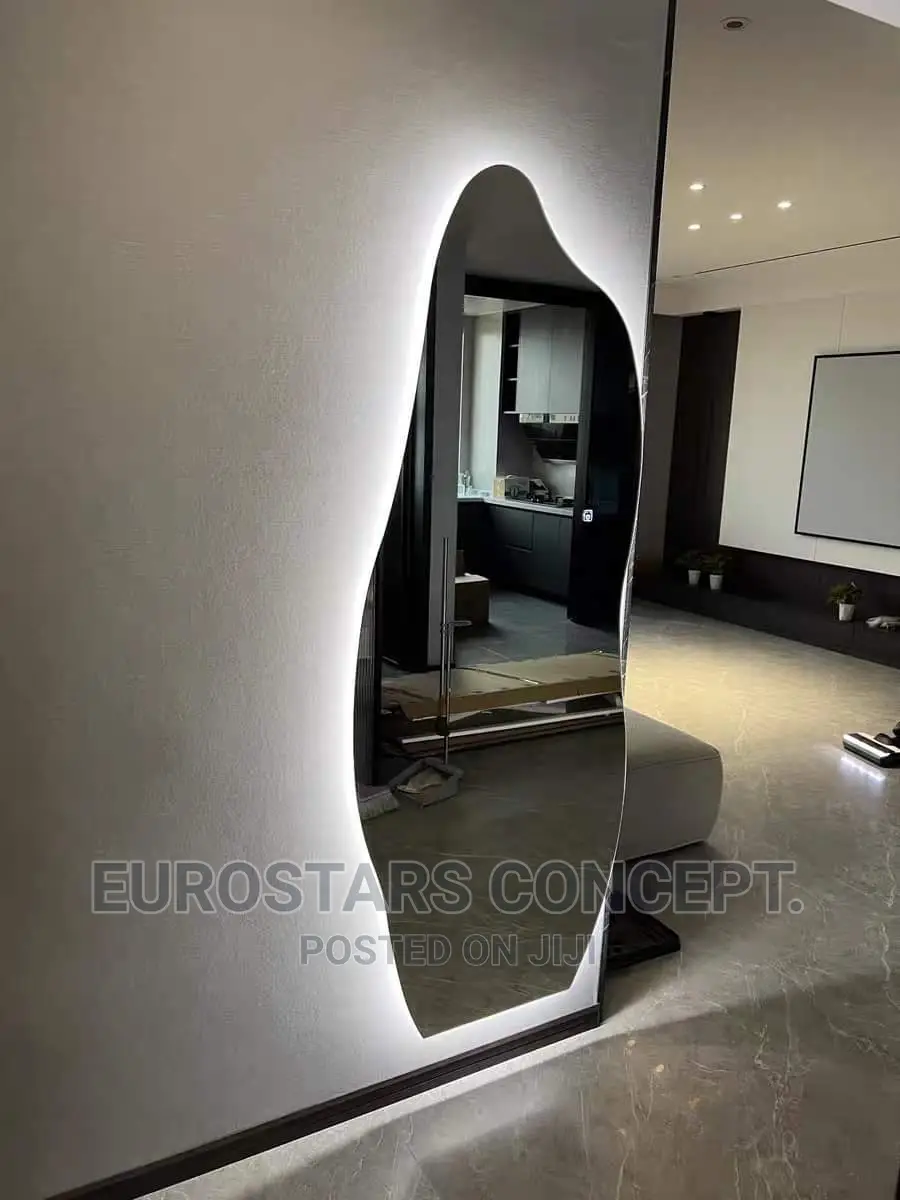 Long Designed 3 Lights Interior Mirror