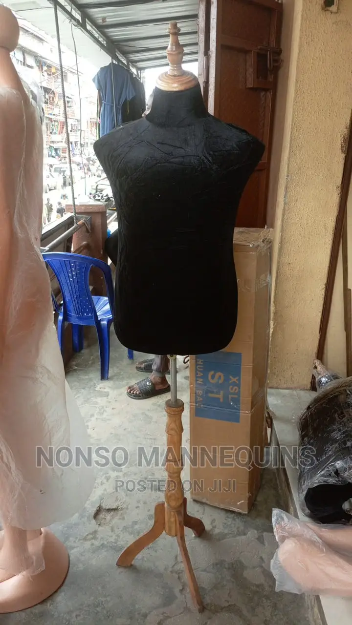 Male Dressform With Wooden Tripod Base