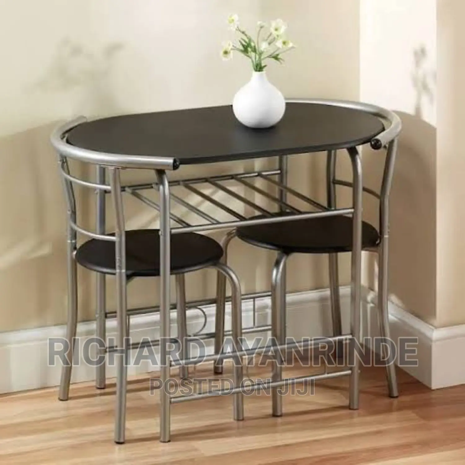 3 Piece Modern Dining Table and 2 Chair Set Light Oak Wood