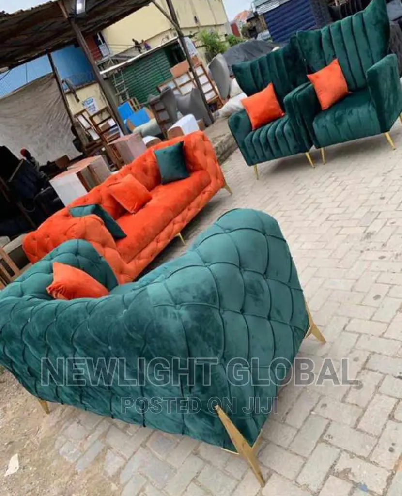 Quality 7 Seater Living Room Leather Fabric Made Sofa Chair.