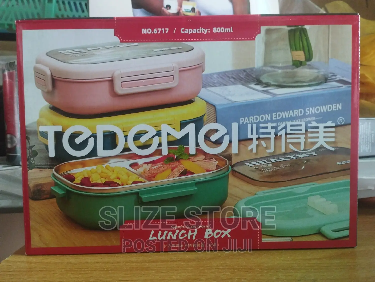 2 Partition Lunch Box With Spoon and Chopsticks 800ml