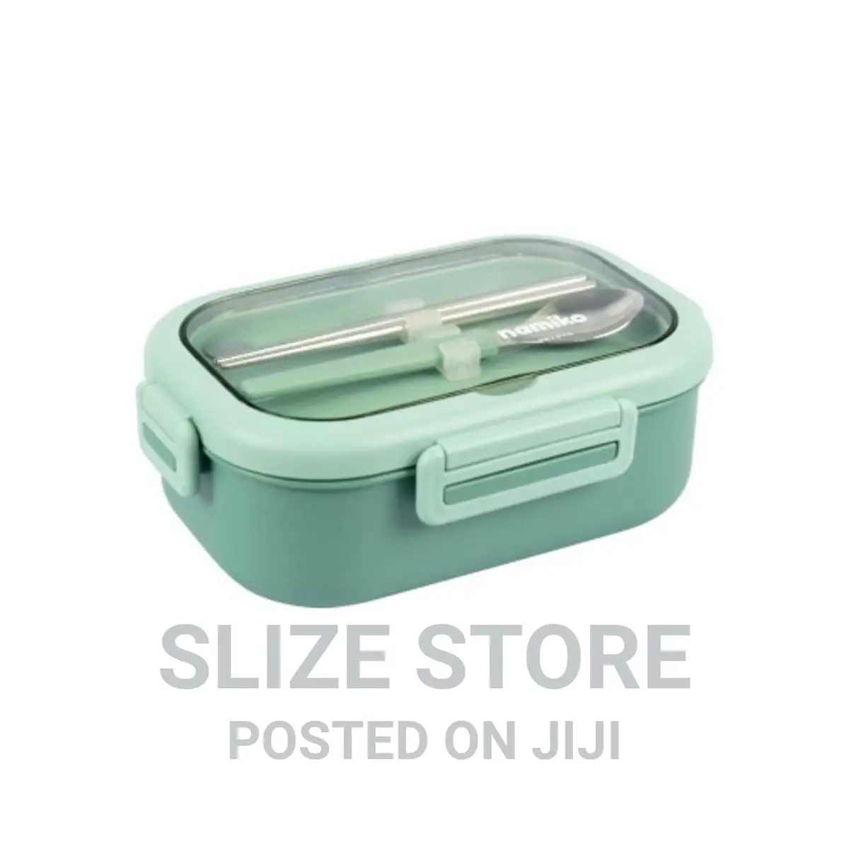2 Partition Lunch Box With Spoon and Chopsticks 800ml