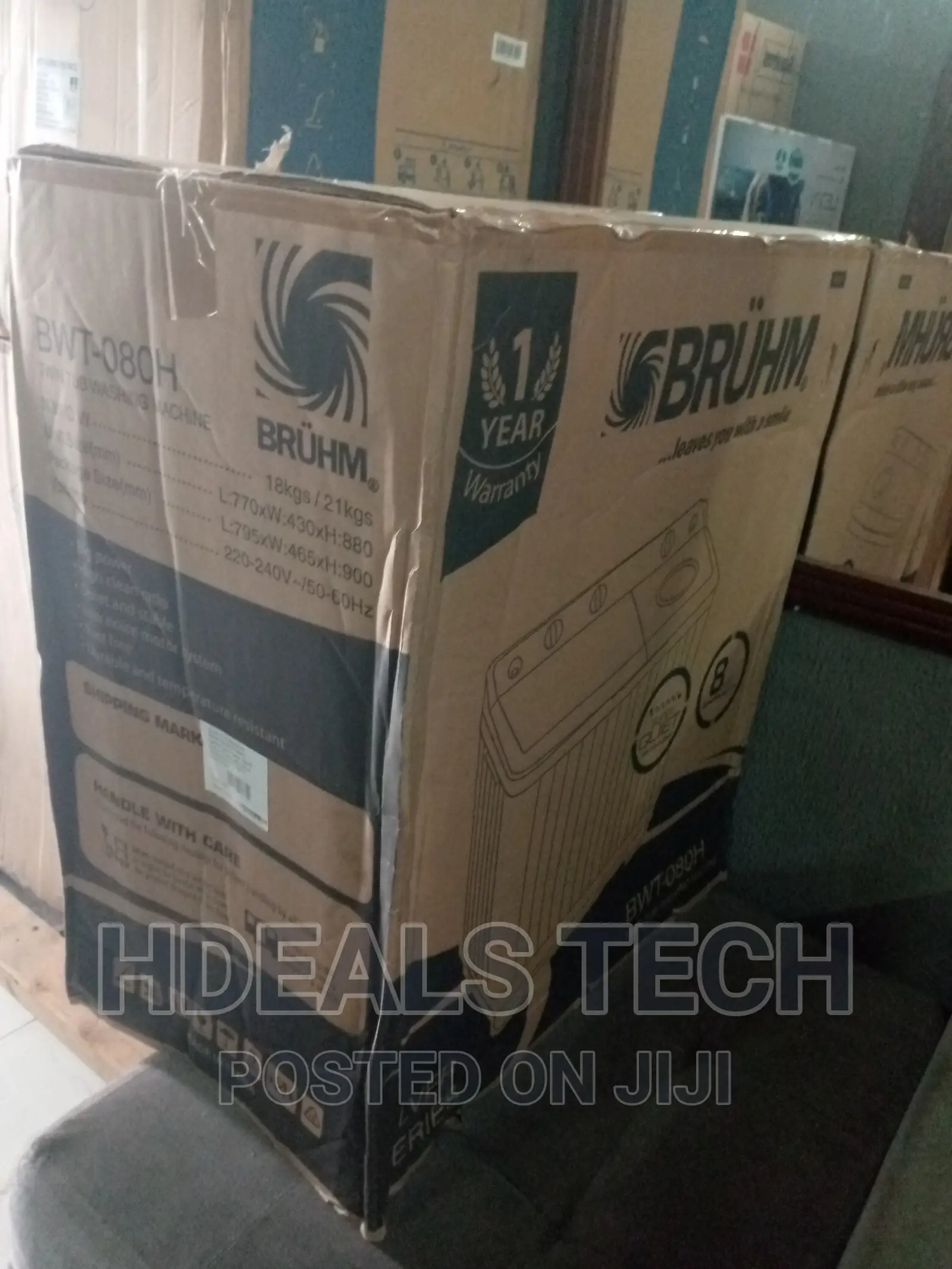 Low Motor Noise Bruhm 8kg Twin Tub Washing Machine