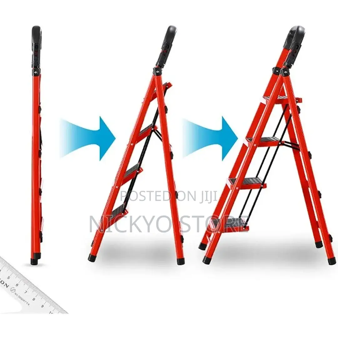 4 Steps Stool Stepladder Stool Non-slip Metal Ladder
