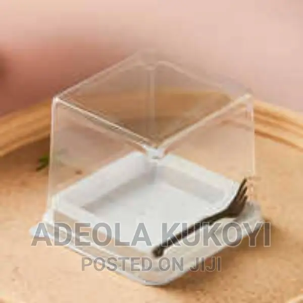 50pcs of Disposable Square Cake Slice With Fork