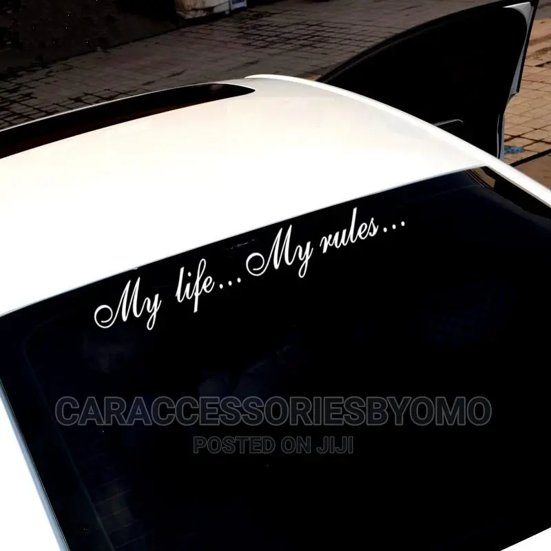 My Life My Rules Words Car Stickers - White