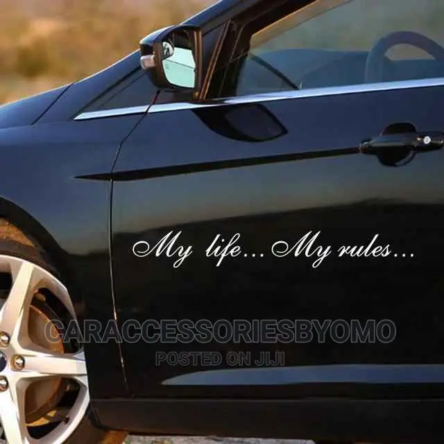 My Life My Rules Words Car Stickers - White