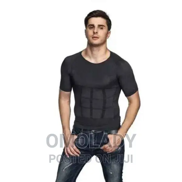 Men's Body Shaper Shirt Slimming Vest - Black
