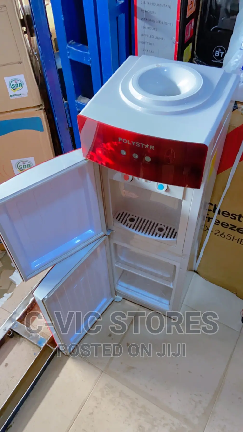 Polystar Water Dispenser With Hot/Cold and Fridge