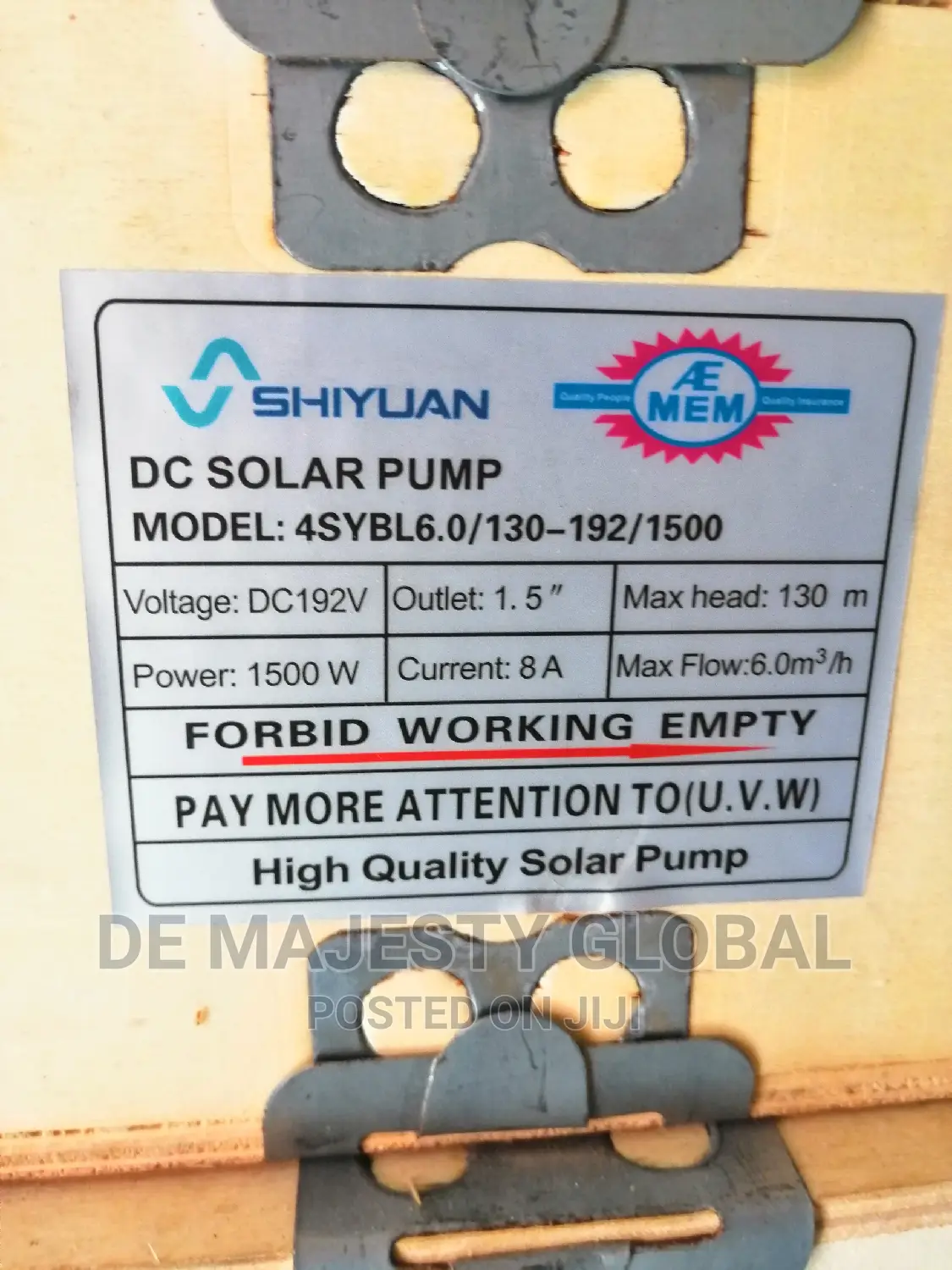 2hp 1500watt Solar Submersible Water Pump