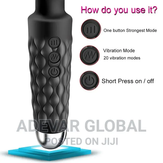 20 Frequency Rechargeable Magic Wand Vibrator Women Sex Toy