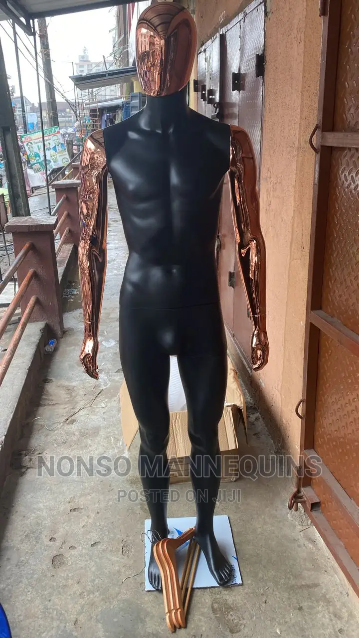 Matt Black Rose Gold Body Male Full Body Mannequin