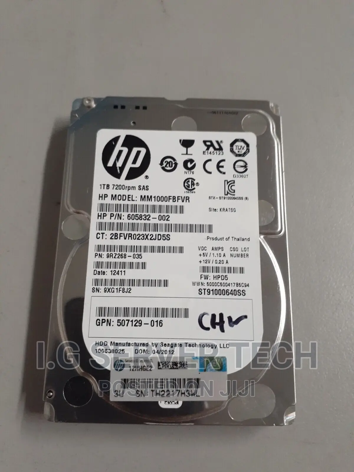 Hp 1tb 7. 2.5 Sas HDD 605832-002 507129-016