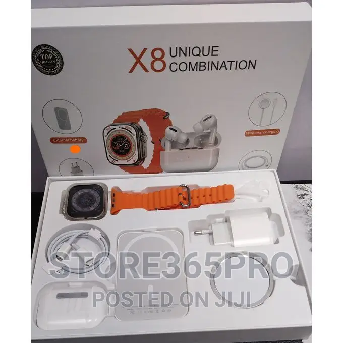 X8 Ultra Series 8 Smart Watch Powerbank, Airpod, Charger