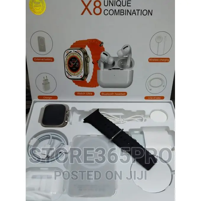 X8 Ultra Series 8 Smart Watch Powerbank, Airpod, Charger