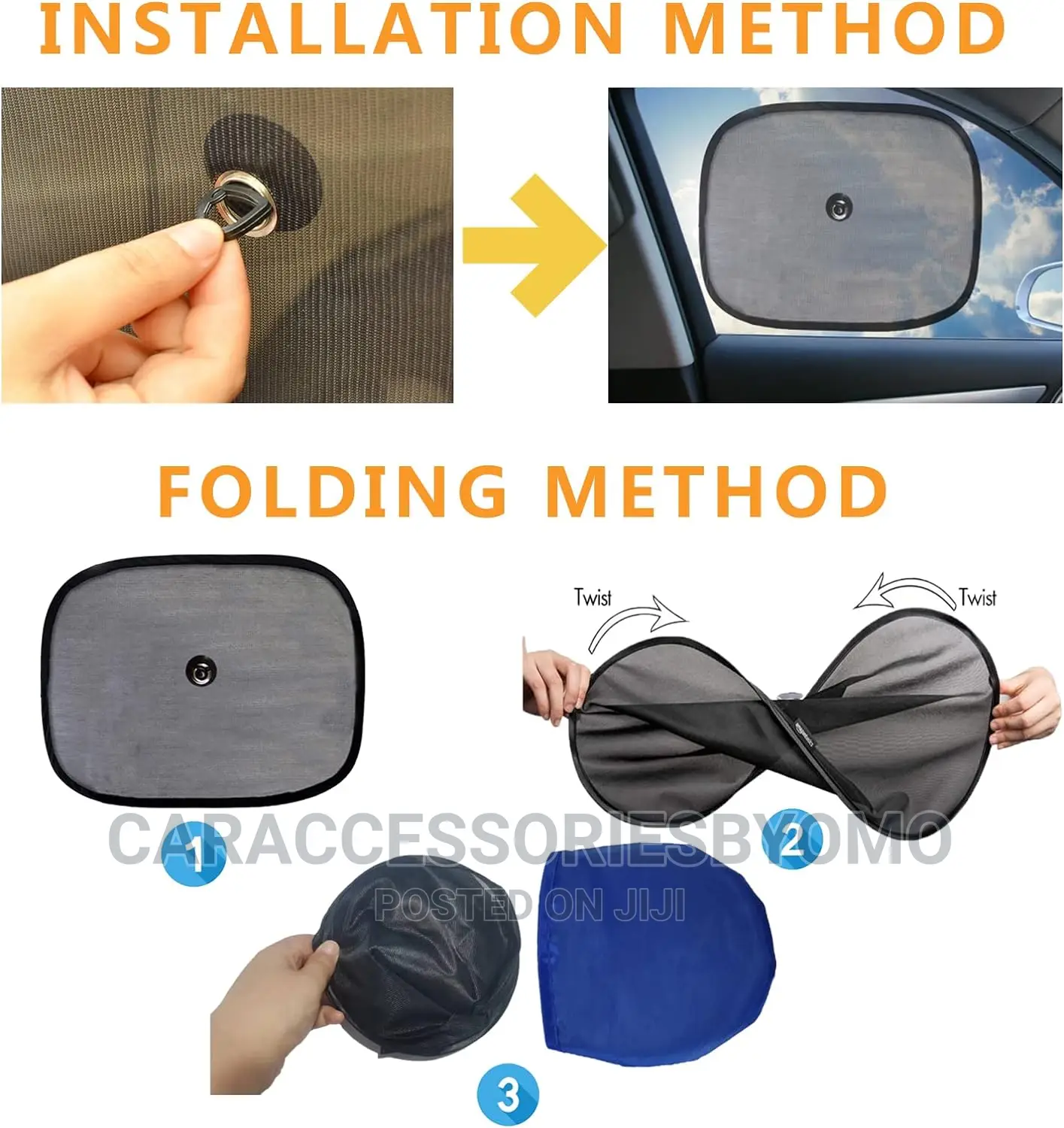 2pcs Breathable Car Window Shades for Side Window