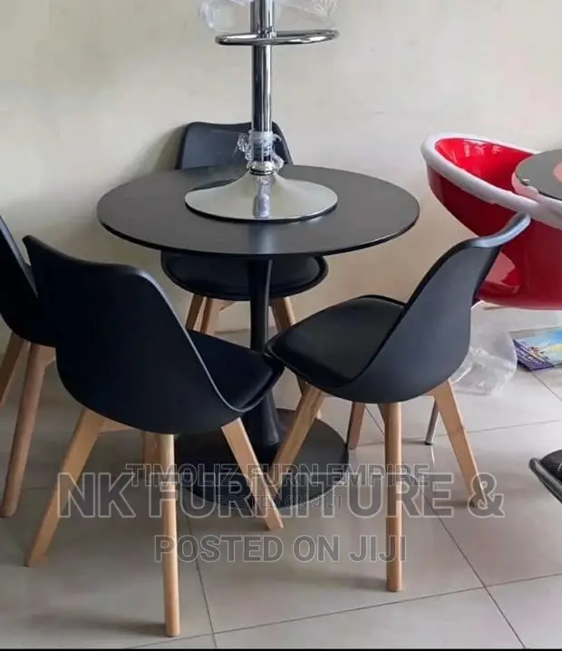 4 Wooden Leg  Chair Dinning Set