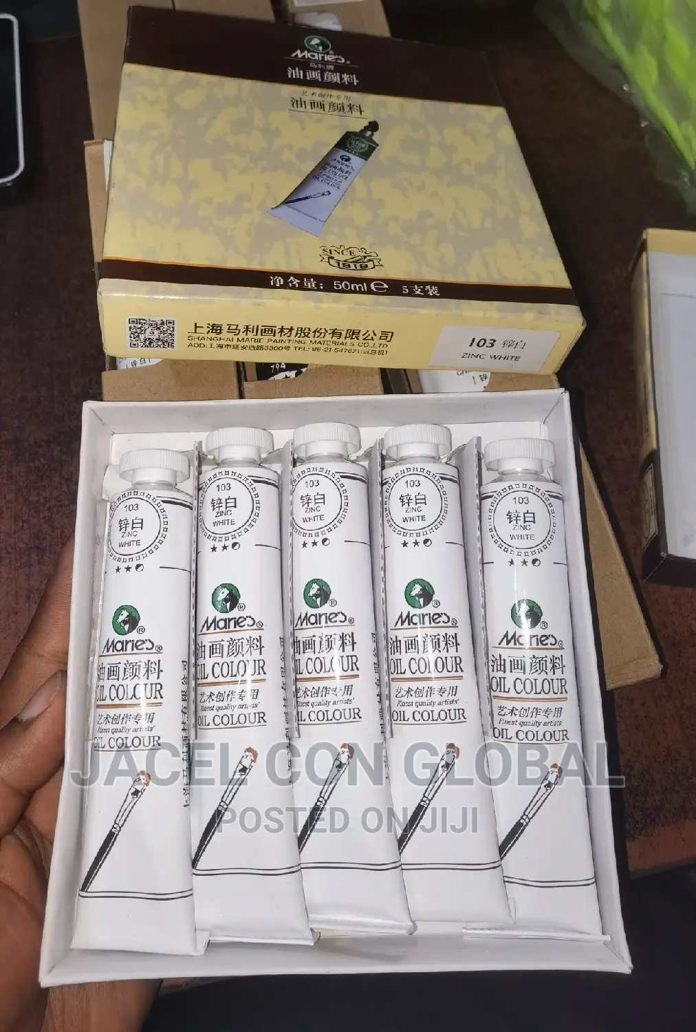 Marie Oil Color Zinc White (5pcs of 50ml Sizes in a Pack)