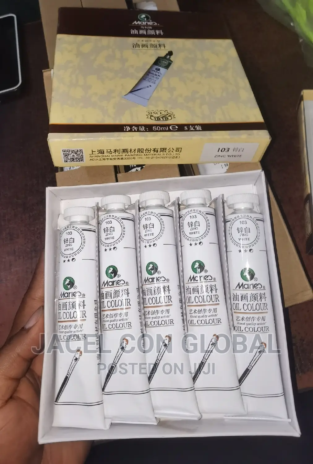 Marie Oil Color Zinc White (5pcs of 50ml Sizes in a Pack)