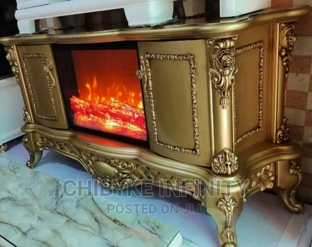 New In: Quality Modern Gold Fireplace Tv Console