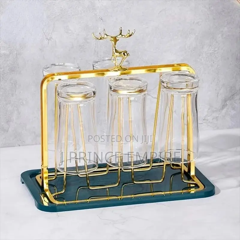 Hanging Glass Cup Holder Rack Goblet Home Office Bar Mug