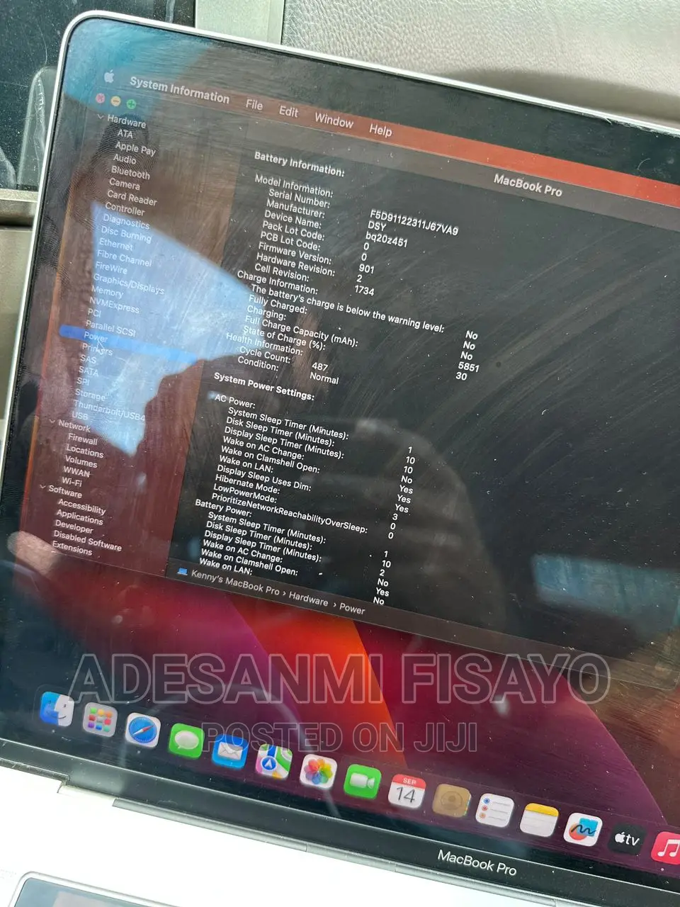 Laptop Apple MacBook Pro 2019 16GB Intel Core i9 SSD 512GB