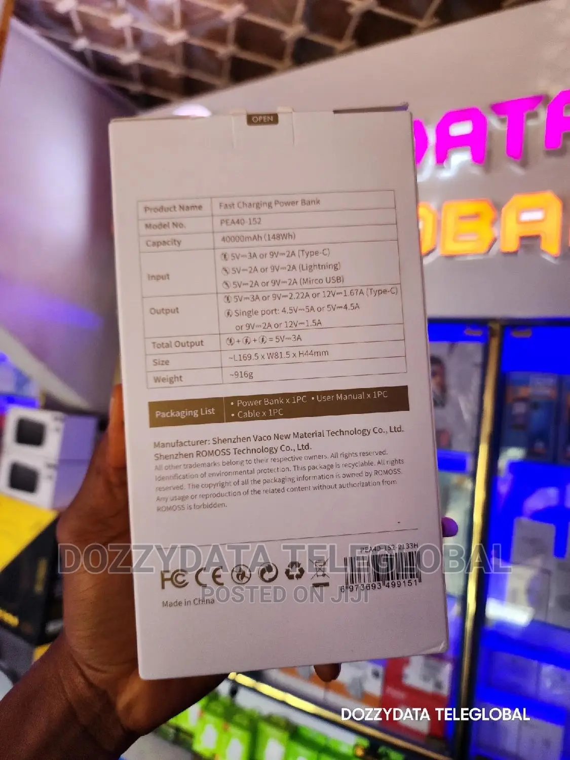 Romoss 40,000mah Powerbank Fast Charging