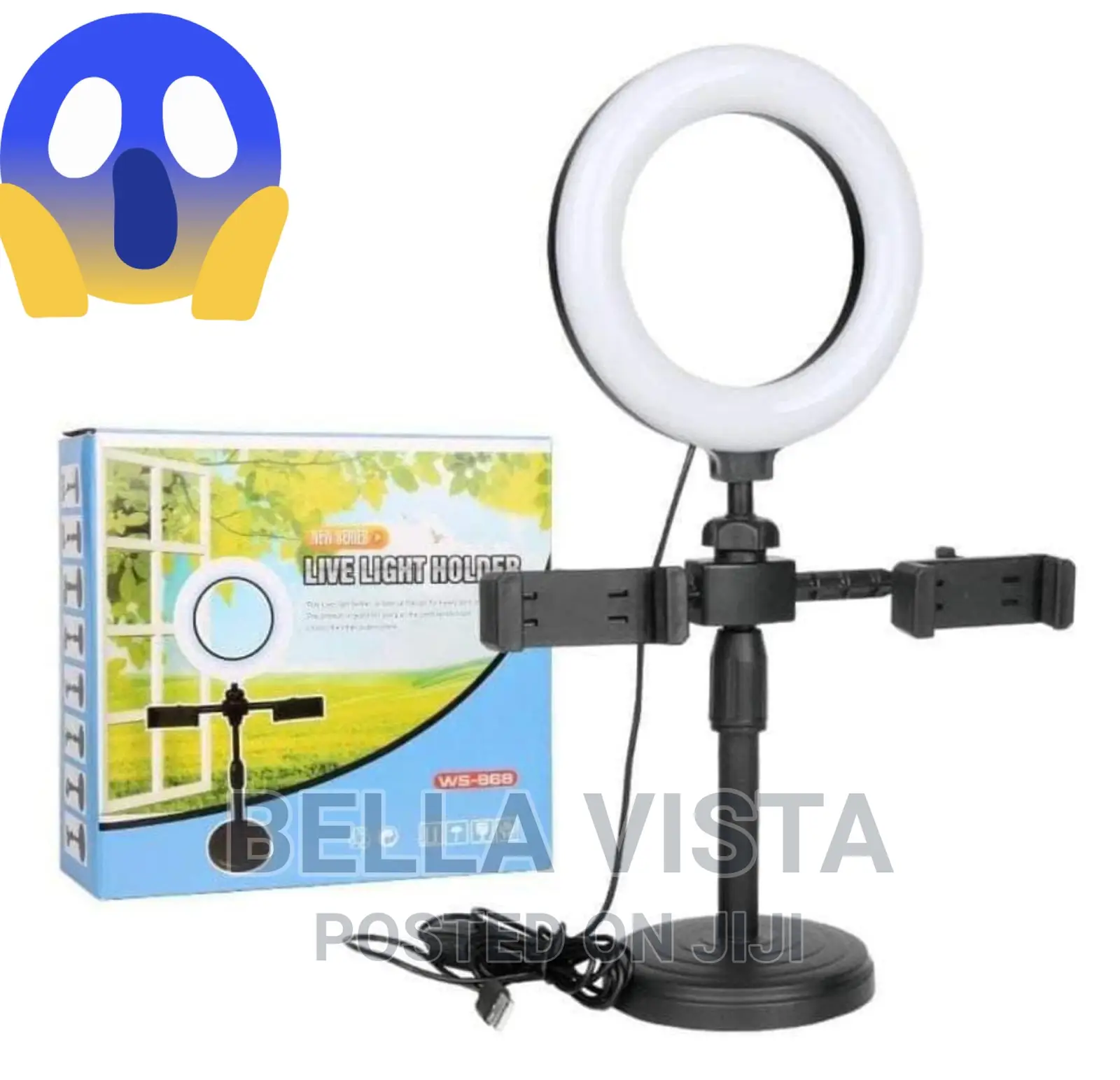 Table Selfie Ringlight With Two Phone Holder