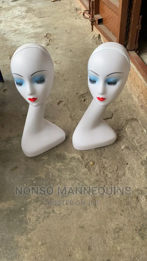 White Long Neck Plastic Mannequin Head