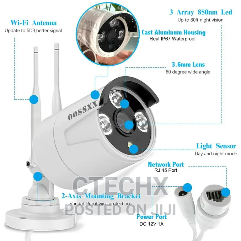 OOSSXX 5MP 130° Ultra Wide-Angle Security Wireless Camera