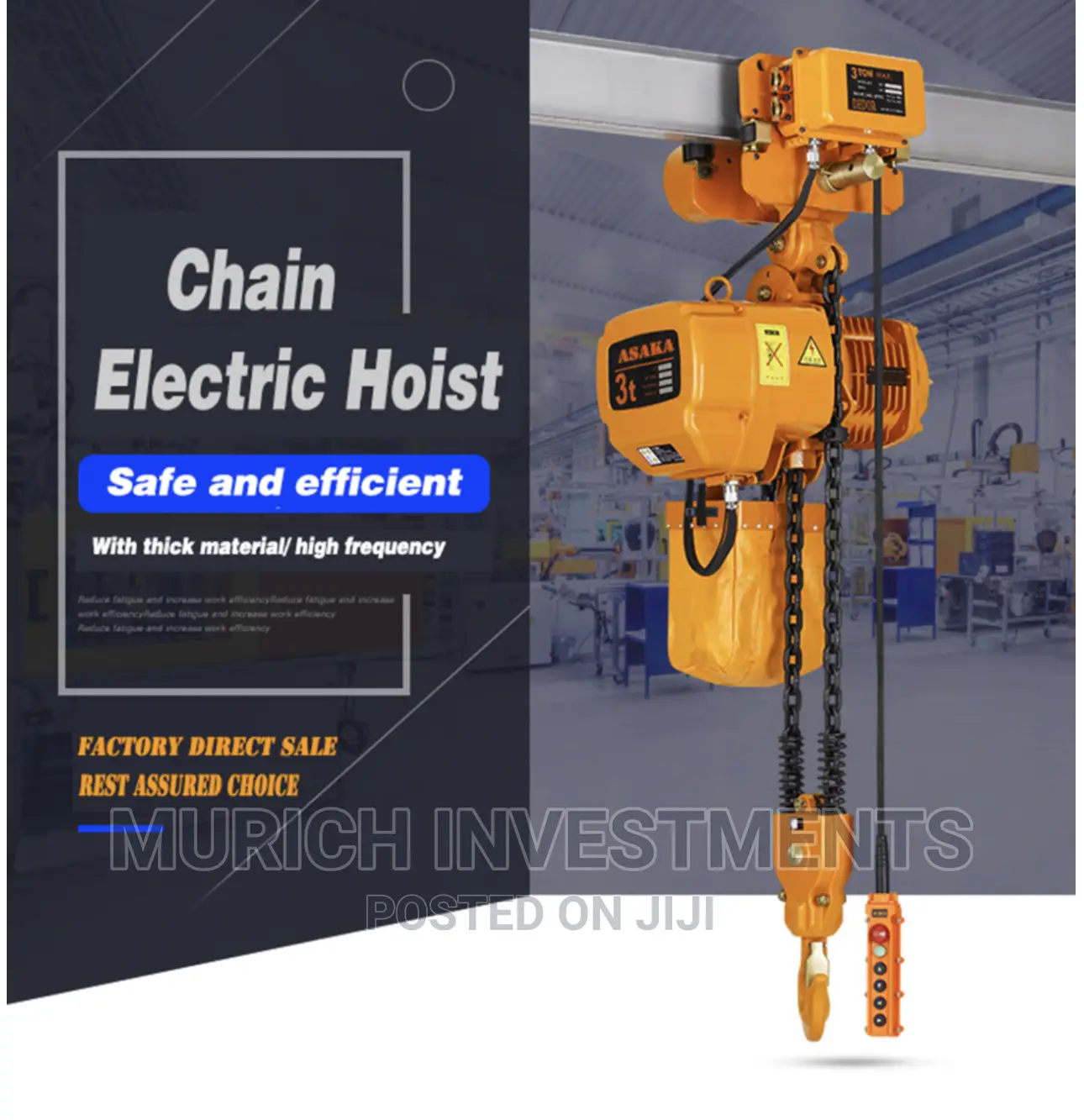 Electric Chain Hoist With Motorized Trolley 2ton
