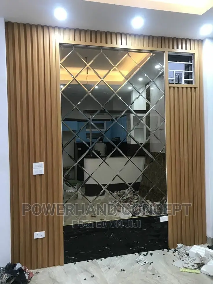 Bespoke Cladding Mirror With Fluted Panel