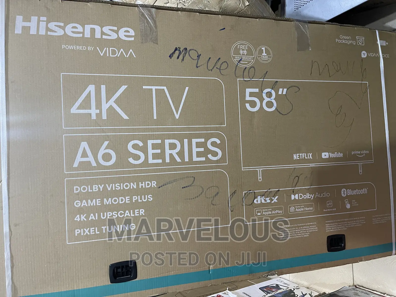 Brand New Hisense 58inch Full Smart HD Framless Television.
