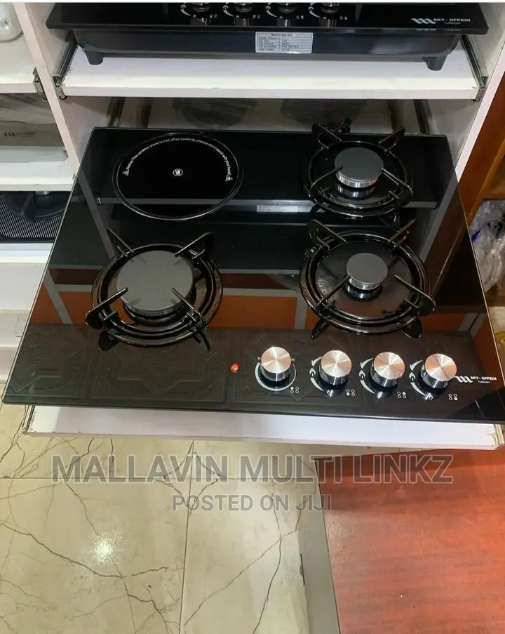 Inbuilt Cabinet Gas Cooker 4 Burner (3 Gs,1 Ele) Cooker