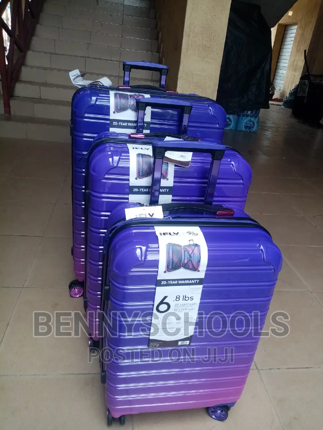Purple Set of 3 Ifly Rubber Traveling Luggage Boxes