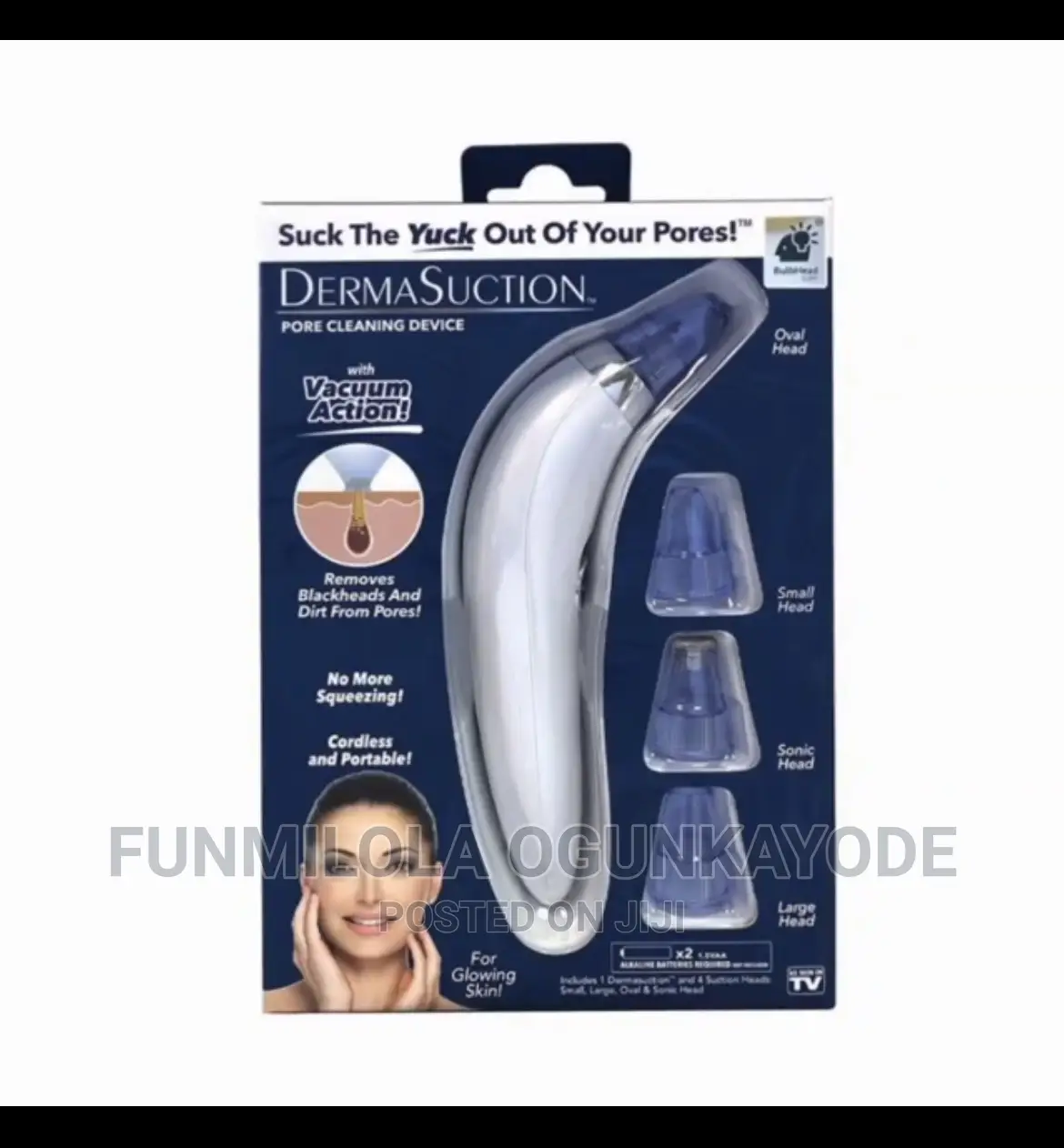 Dermasuction/Pore Cleaning Device With Vaccum Action