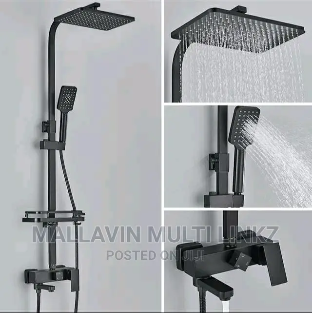 Black Bathroom Shower Sets With Shelf