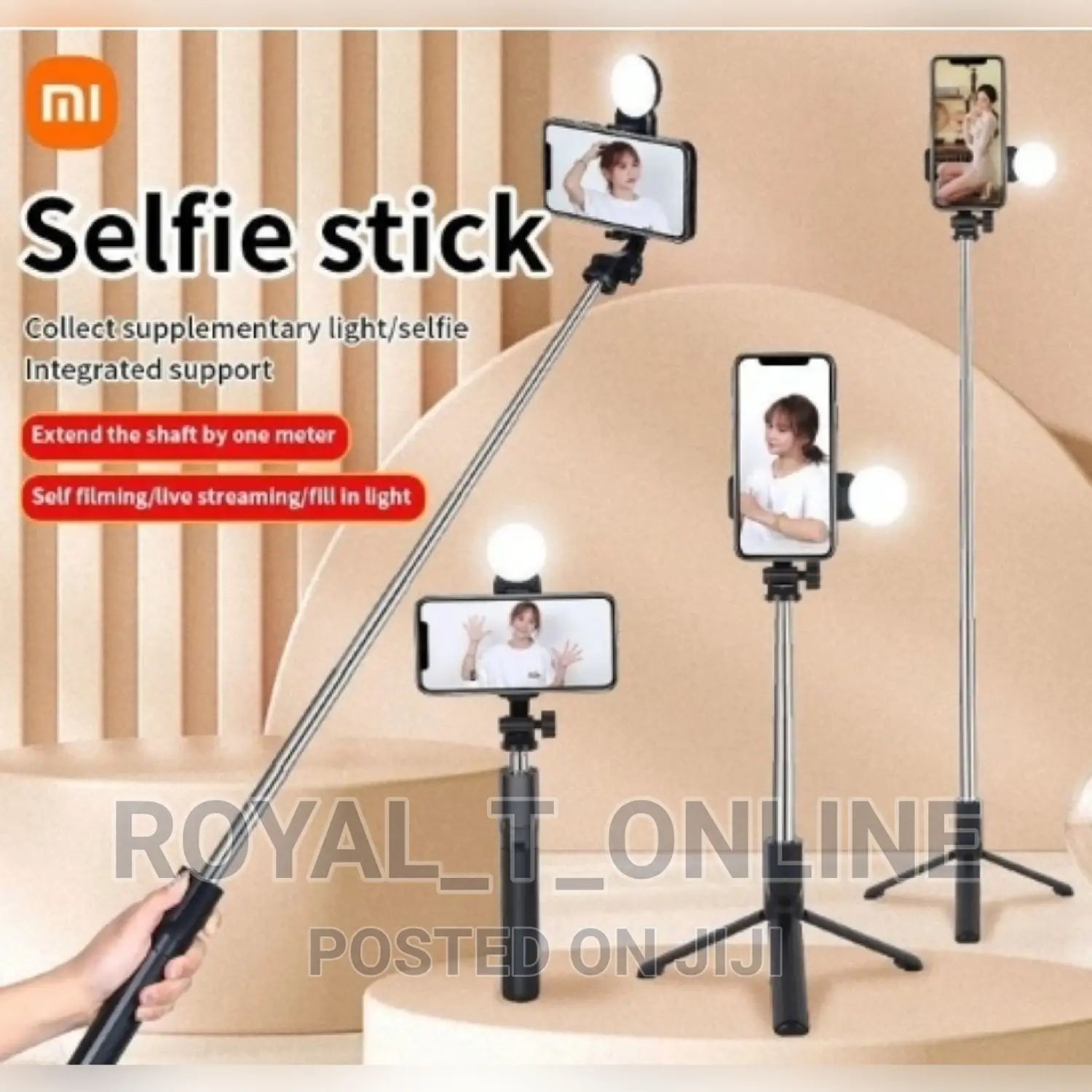 Selfie Stick Tripod With 2 Ring Light and Remote in Abuja