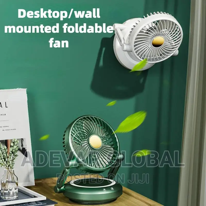 Portable Desktop/Wall Mounted Foldable Fan USB Rechargeable