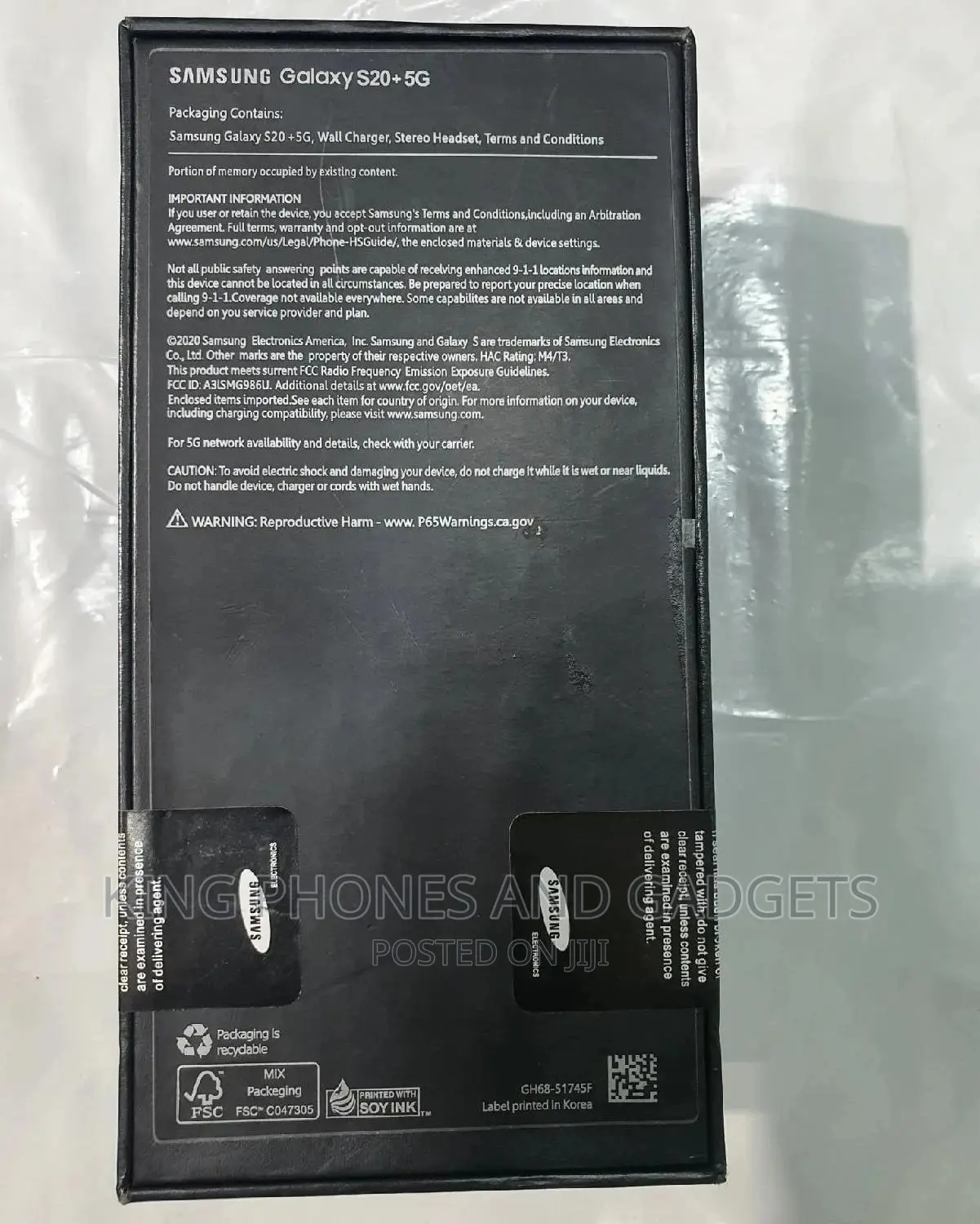 New Samsung Galaxy S20+ 5G 128 GB Black