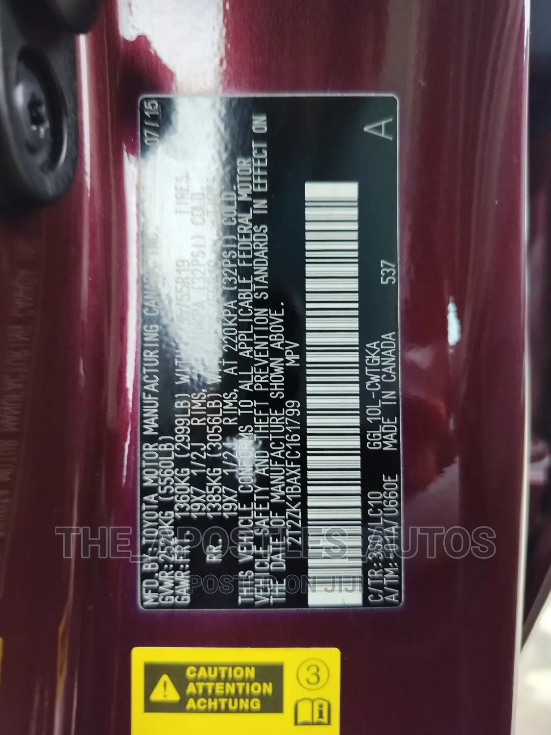 Lexus RX 350 F Sport AWD 2015 Burgundy