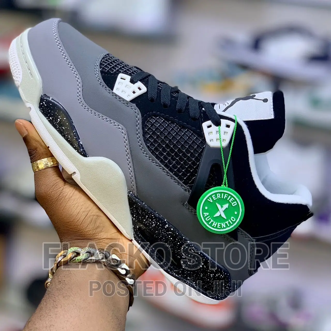 Original Air Jordan 4 Retro Fear Sneakers