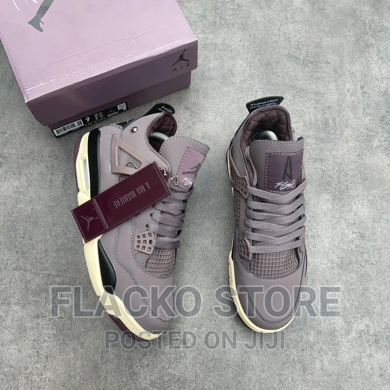 Original Air Jordan 4 Retro X a Ma Maniére Violet Sneakers