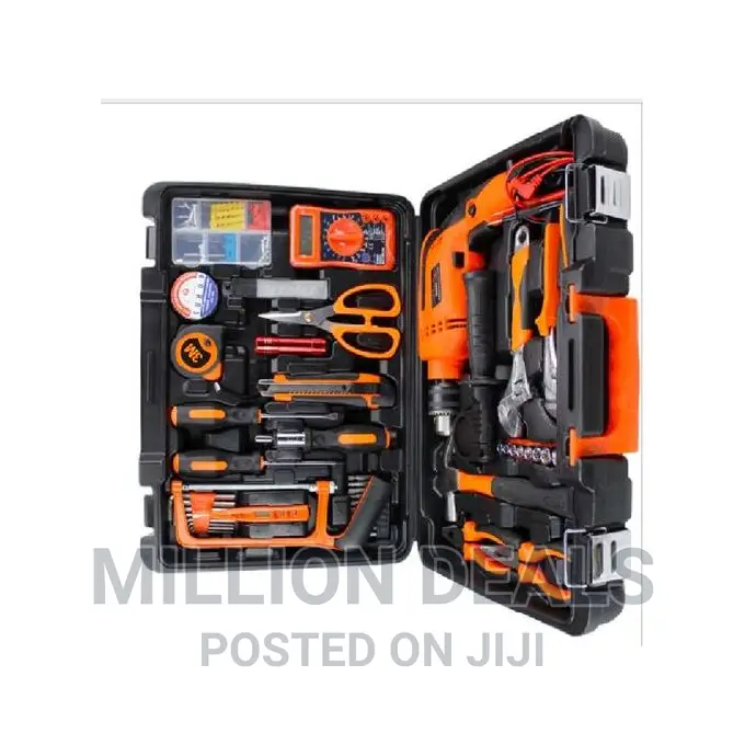 Complete Tools Box Kit Set With Electric Drill 13MM Machine